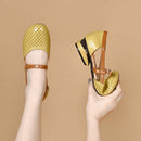 Grace Comfort Leather Sandals with Cutouts 